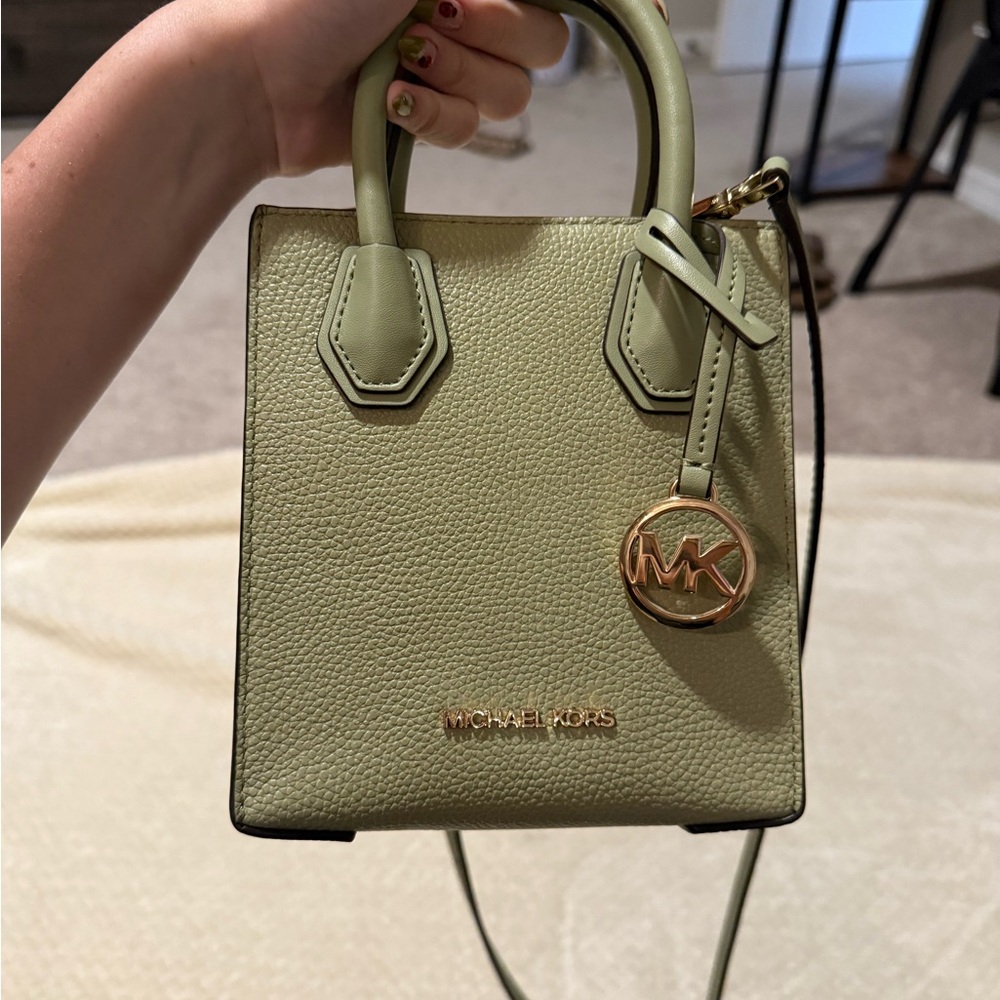 Michael Kors Olive Mini Bag with Gold Accents